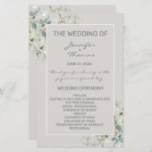 Parchment Color & Green Leaves Fan Program (Voorkant / Achterkant)