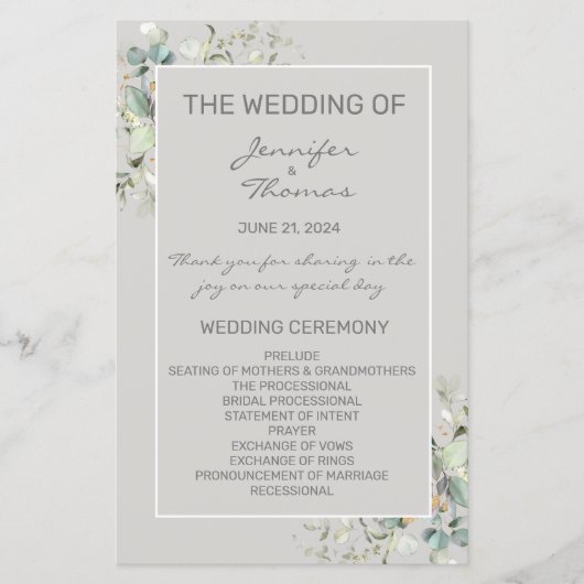 Parchment Color & Green Leaves Fan Program (Voorkant)