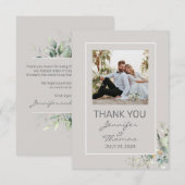 Parchment Color & Green Leaves Hartelijk dank Bedankkaart (Voorkant / Achterkant)