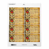 PARCHMENT DAMASK GEM ETIKET (Full Sheet)