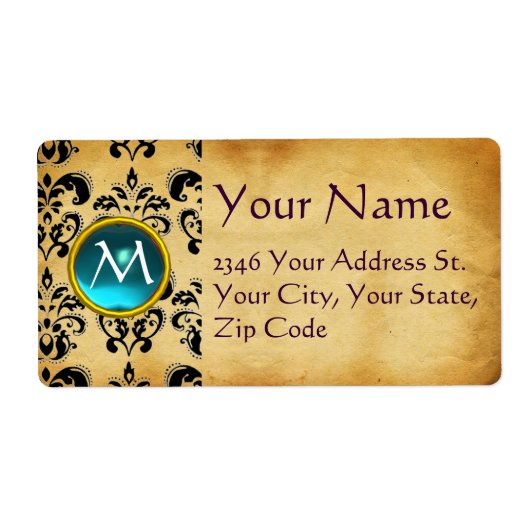 PARCHMENT DAMASK GEM ETIKET (Voorkant)