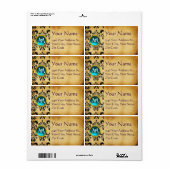 PARCHMENT DAMASK GEM ETIKET (Full Sheet)