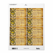 PARCHMENT DAMASK GEM ETIKET (Full Sheet)