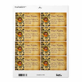 PARCHMENT DAMASK GEM ETIKET (Full Sheet)