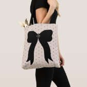 Parchment Dot Combo Black Aangepast schoudermodel  Tote Bag (Dichtbij)