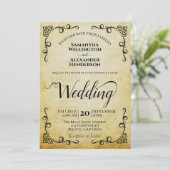  Parchment Elegant Calligraphy Wedding Kaart (Staand voorkant)