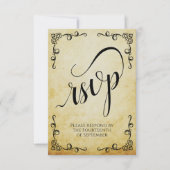 Parchment Elegant Calligraphy Wedding RSVP Kaartje (Voorkant)