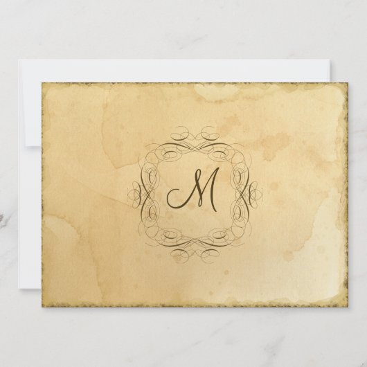 Parchment Elegant Script Tea Wedding Kaart (Achterkant)