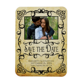  Parchment Elegant Wedding Save the Date Magneet