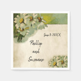 parchment en Daisies Wedding Theme Servet