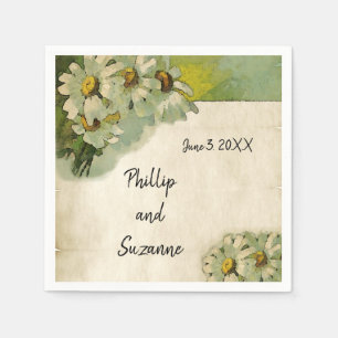  parchment en Daisies Wedding Theme Servet