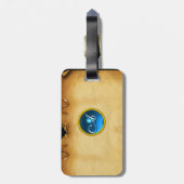 PARCHMENT GEM blauw Bagagelabel (Achterkant verticaal)