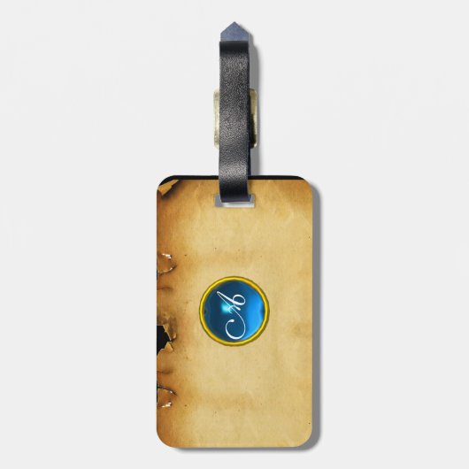 PARCHMENT GEM blauw Bagagelabel (Achterkant verticaal)