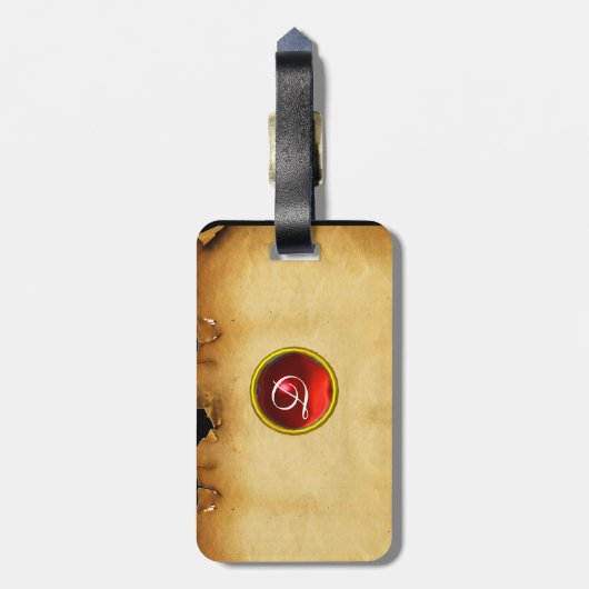 PARCHMENT GEM red Bagagelabel (Achterkant verticaal)