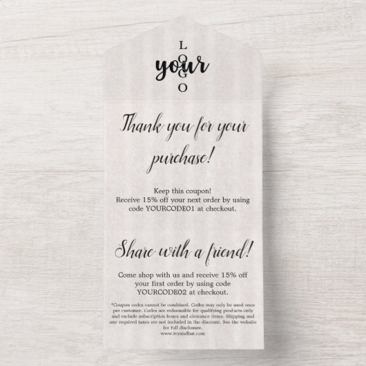 Parchment Gold Seal Klant Dank u Kaarten (Binnen)