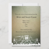 Parchment Grunge Lace Housewarming Invitation Kaart (Achterkant)