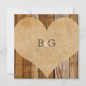 Parchment Heart Wood Country Weddenschap Kaart (Achterkant)
