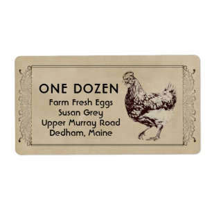 Parchment Hen Egg Carton Fancy Border Etiket