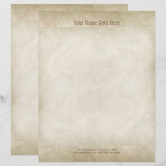 parchment look Letterhead Resume Paper (Voorkant / Achterkant)