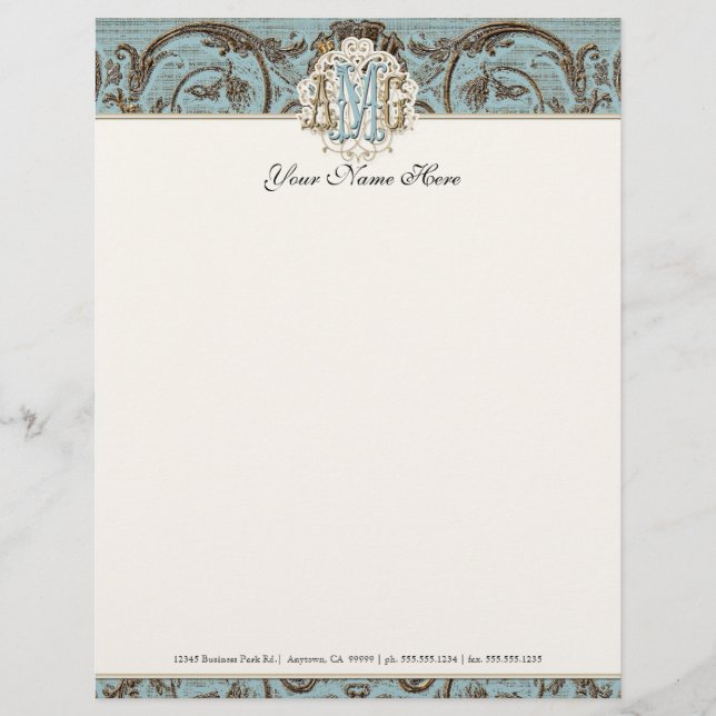 parchment look Letterhead Resume Paper Persoonlijk Briefhoofd (Voorkant)