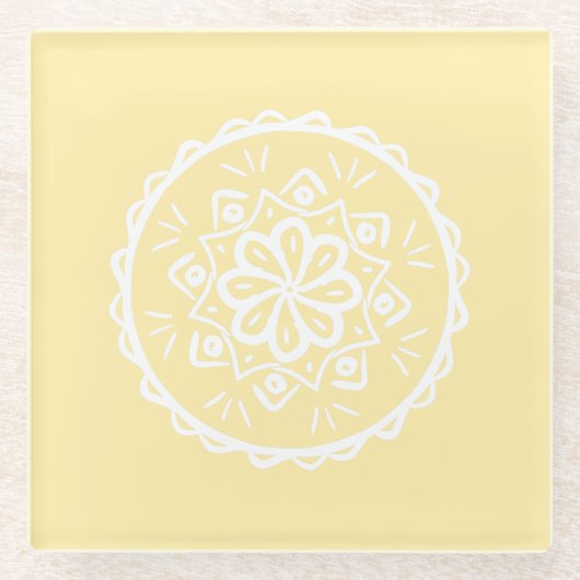 Parchment Mandala Glazen Onderzetter (Voorkant)