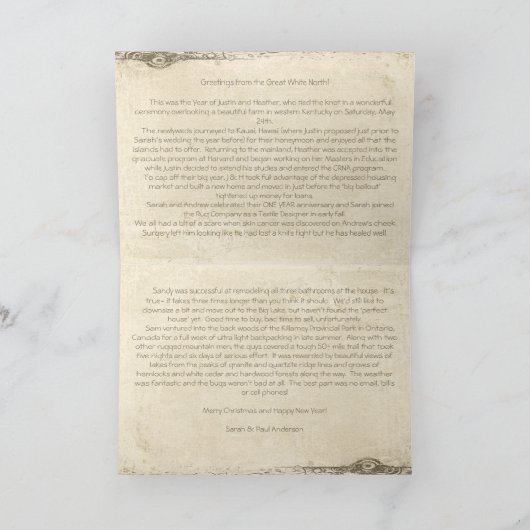 Parchment Merry-kerstkaart met uw foto Feestdagen Kaart (Binnen)