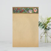 PARCHMENT MORNING GLORY AND RED BERRIES BRIEFPAPIER (Staand voorkant)