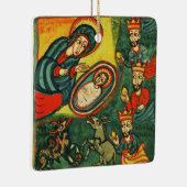 PARCHMENT NATIVITEIT CHRISTMAS , ADORATIE VAN MAGI KERAMISCH ORNAMENT (Rechts)