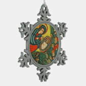 PARCHMENT NATIVITEIT CHRISTMAS , ADORATIE VAN MAGI TIN SNEEUWVLOK ORNAMENT (Links)