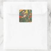 PARCHMENT NATIVITEIT CHRISTMAS , ADORATIE VAN MAGI VIERKANTE STICKER (Tas)