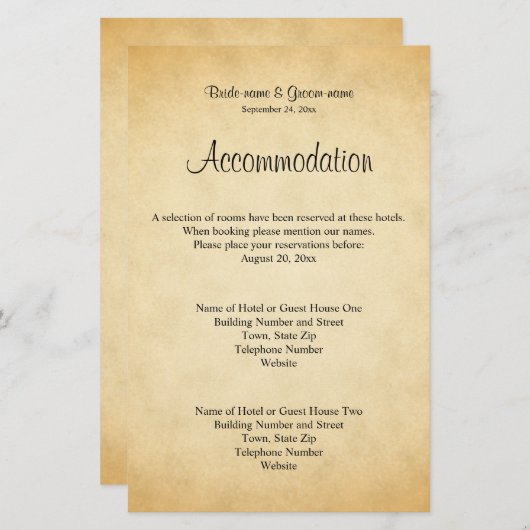 Parchment Pattern Design Wedding (Voorkant / Achterkant)