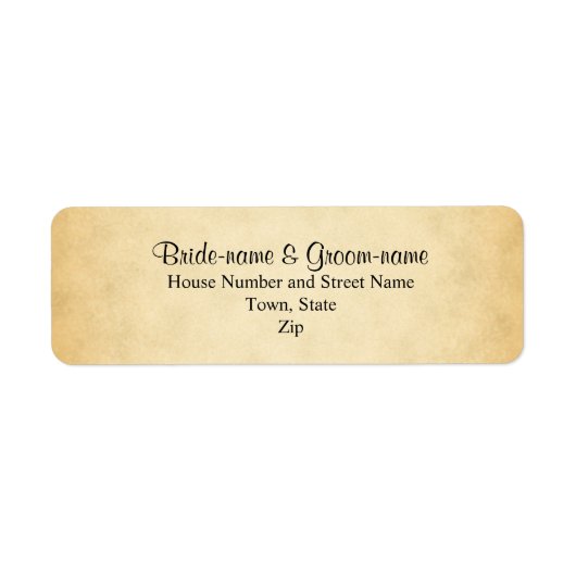 Parchment Pattern Design Wedding Etiket (Voorkant)