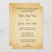 Parchment Pattern Design Wedding Kaart (Voorkant / Achterkant)