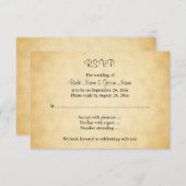 Parchment Pattern Design Wedding RSVP Kaartje (Voorkant / Achterkant)