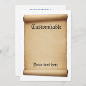 Parchment Proclamation Scroll Kaart (Voorkant / Achterkant)