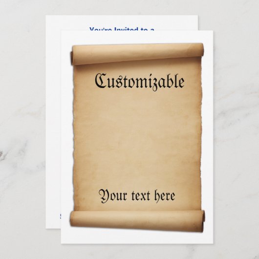 Parchment Proclamation Scroll Kaart (Voorkant / Achterkant)