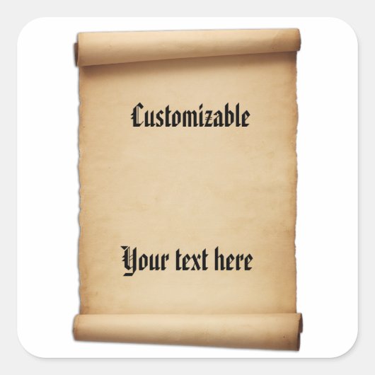 Parchment Proclamation Scroll Vierkante Sticker (Voorkant)