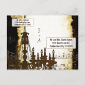 Parchment Scroll Chandelier Save the Date Aankondigingskaart (Achterkant)