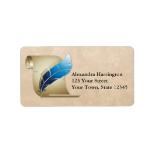 Parchment Scroll en Quill Etiket
