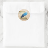 Parchment Scroll en Quill Ronde Sticker (Tas)