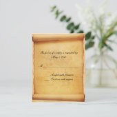 Parchment Scroll Response Card RSVP Kaartje (Staand voorkant)