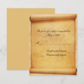 Parchment Scroll Response Card RSVP Kaartje (Voorkant / Achterkant)