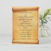 Parchment Scroll Wedding Invitation Kaart (Staand voorkant)