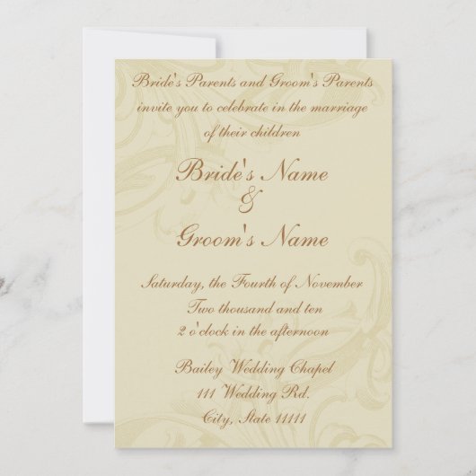 Parchment Scroll Wedding-uitnodigingen Kaart (Voorkant)