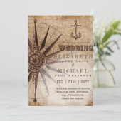 Parchment Style Nautical Map Wedding (Staand voorkant)