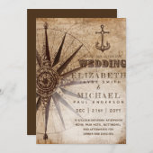 Parchment Style Nautical Map Wedding (Voorkant / Achterkant)
