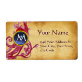 PARCHMENT SWIRL GEM MONOGRAM ETIKET (Voorkant)