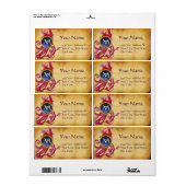 PARCHMENT SWIRL GEM MONOGRAM ETIKET (Full Sheet)