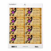 PARCHMENT SWIRL GEM MONOGRAM ETIKET (Full Sheet)