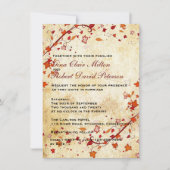 Parchment Swirls Maple Leaves  Fall Wedding Kaart (Voorkant)
